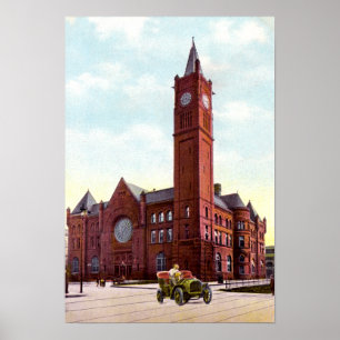 Indianapolis Indiana facklig station 1915 Poster