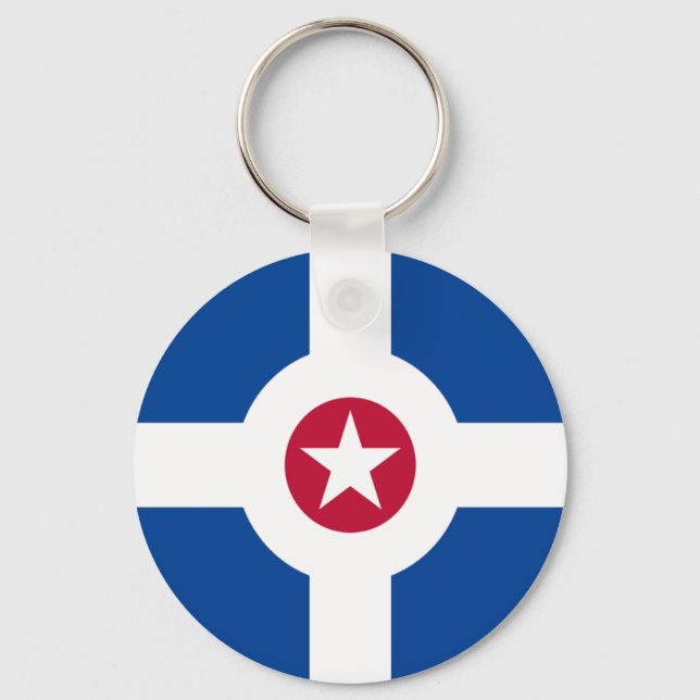 Indianapolis (Indiana) flagga Keychain Nyckelring (Framsida)