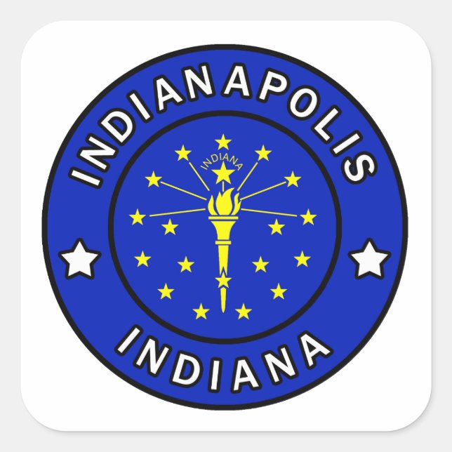 Indianapolis Indiana Fyrkantigt Klistermärke (Framsida)