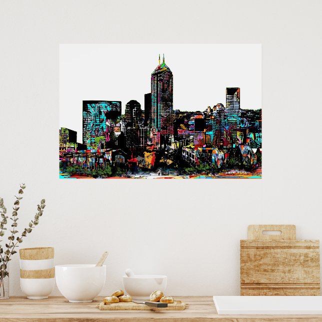Indianapolis, Indiana i graffiti Poster (Kök)