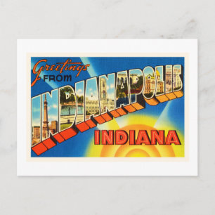 Indianapolis Indiana IN Vintage resor Souvenir Vykort