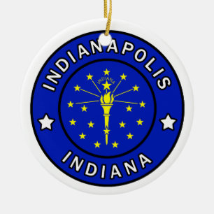 Indianapolis Indiana Julgransprydnad Keramik