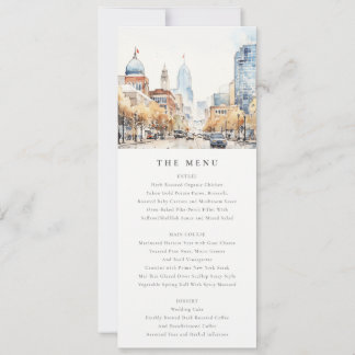 Indianapolis, Indiana Landscape Wedding Menu Card Inbjudningar