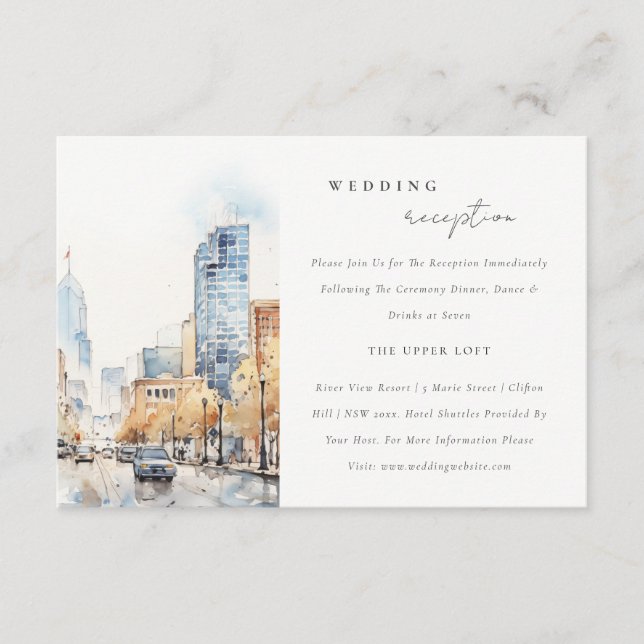 Indianapolis Indiana Landscape Wedding Reception Tilläggskort (Framsida)