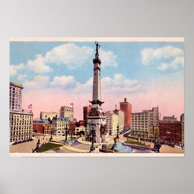 Indianapolis, Indiana Monument Circle Poster (Framsidan)