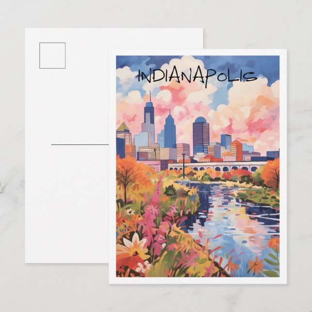 Indianapolis Indiana Resa Konst  Vykort (Fram/baksida)
