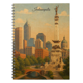 Indianapolis Indiana Skyline City Panorama Anteckningsbok