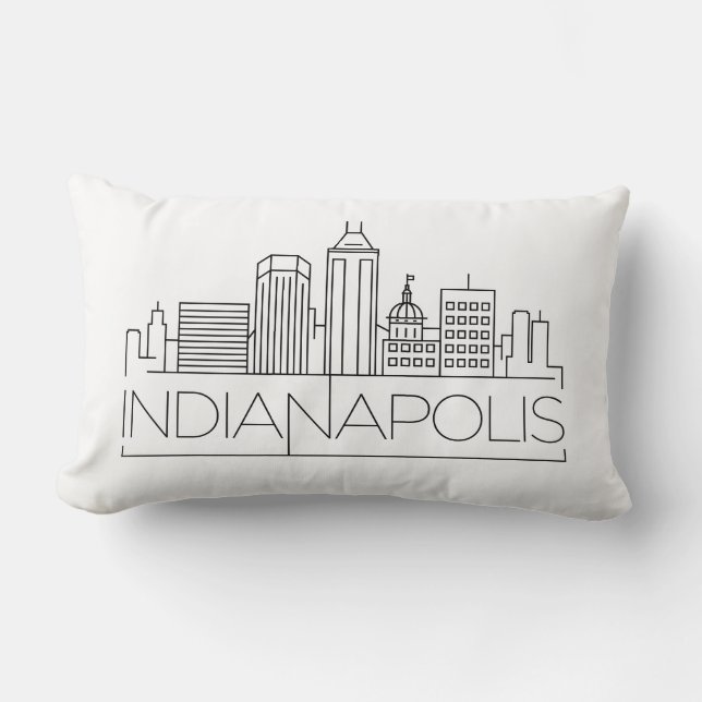 Indianapolis, Indiana Skyline Lumbar Pillow Lumbarkudde (Framsida)