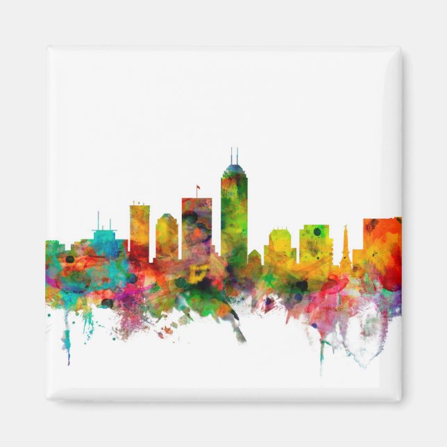 Indianapolis Indiana Skyline Magnet (Framsidan)
