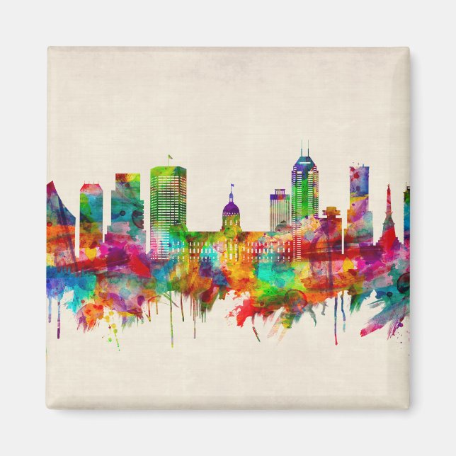 Indianapolis Indiana Skyline Magnet (Framsidan)