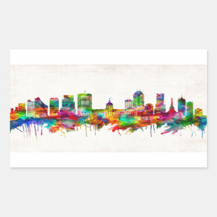 Indianapolis Indiana Skyline Rektangulärt Klistermärke