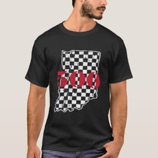 Indianapolis Indiana State 500 Race Car Distressed T Shirt