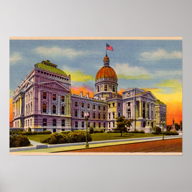 Indianapolis, Indiana State House circa 1930 Poster (Framsidan)