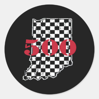 Indianapolis Indiana-staten 500 Tävling Car Distre Runt Klistermärke