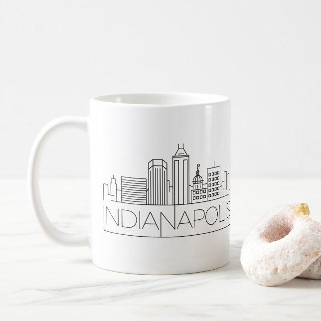 Indianapolis, Indiana| Statistiskt styrd Skyline Kaffemugg (Med munk)