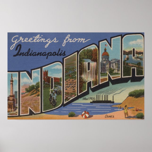 Indianapolis, Indiana (Steel Mills/Sand Dunes) Poster (Framsidan)