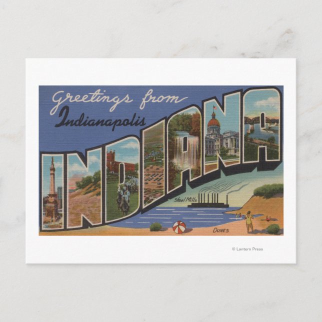 Indianapolis, Indiana (Steel Mills/Sand Dunes) Vykort (Framsida)