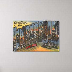 Indianapolis Indiana - stora brevplatser 3 Canvastryck