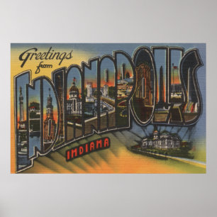 Indianapolis Indiana - stora brevplatser 3 Poster