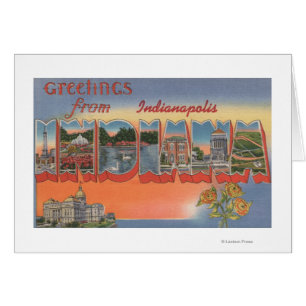 Indianapolis Indiana - stora brevplatser 4 Hälsningskort