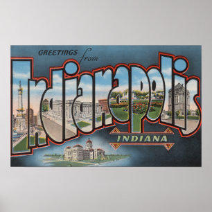 Indianapolis Indiana - stora brevplatser 4 Poster