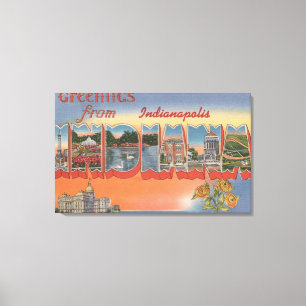 Indianapolis Indiana - stora brevplatser Canvastryck