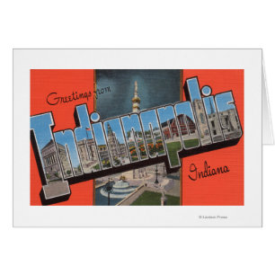 Indianapolis Indiana (Townplazaen) Hälsningskort
