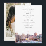 INDIANAPOLIS Indiana Travel Destination Skyline Inbjudningar<br><div class="desc">Den här samlingen har vattenfärgsfärger från Indianapolis,  Indiana-skyline. Perfekt för den tematiska händelsen för resmål.</div>