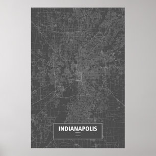 Indianapolis Indiana (vit på svart) Poster