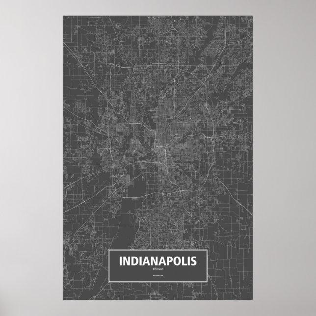 Indianapolis, Indiana (vit på svart) Poster (Framsidan)