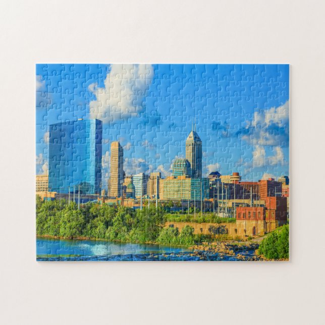 Indianapolis Modern Byggnad Jigszle Puzzle Pussel (Horisontell)