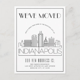 Indianapolis Modern Deco | Byte av adress Meddelande Vykort