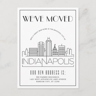 Indianapolis Modern Deco   Byte av Adress Meddelande Vykort