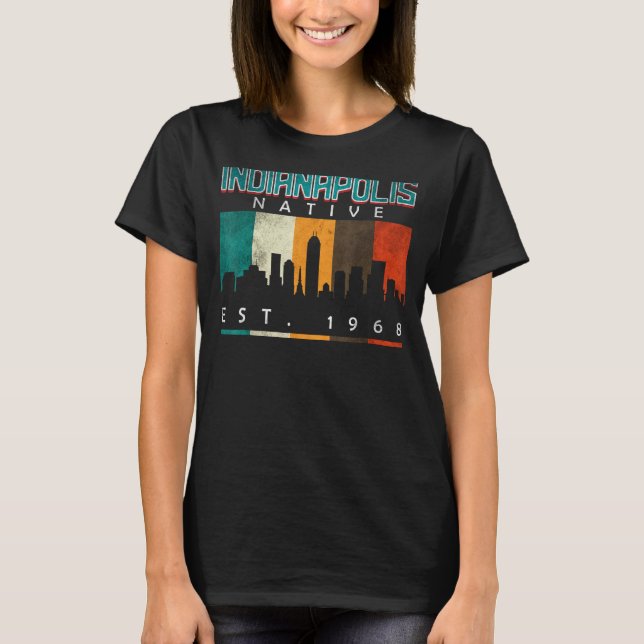 Indianapolis Native Est. 1968 T Shirt (Framsida)