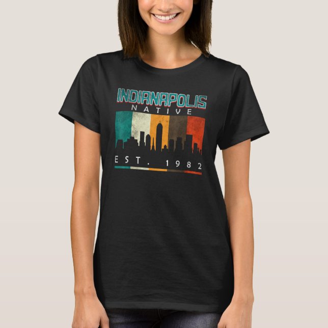 Indianapolis Native Est. 1982 T Shirt (Framsida)
