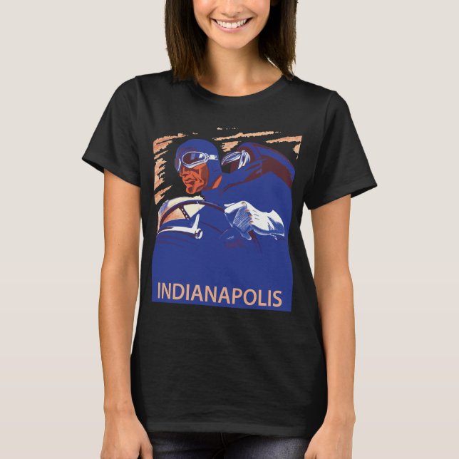Indianapolis Racingbilshastighet Röd Resa T Shirt (Framsida)