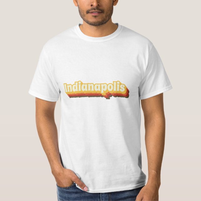 Indianapolis Retro Vintage Text T Shirt (Framsida)
