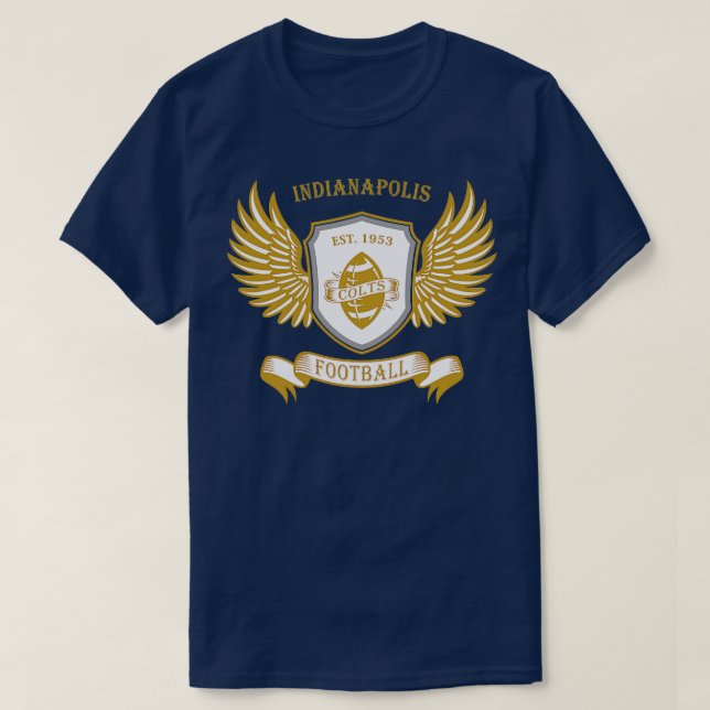 Indianapolis Shield och Vinge Stil T Shirt (Design framsida)
