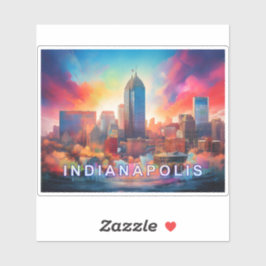 Indianapolis Skyline Abstrakt Art Klistermärken