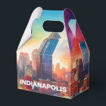 Indianapolis Skyline Abstrakt Art Presentaskar<br><div class="desc">Lägg till en modern beröring till evenemanget med den här förmånslådan som innehåller abstrakt Indianapolis skyline art. Perfekt för bröllop,  party eller företagsgåvor.</div>