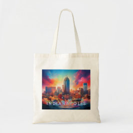 Indianapolis Skyline Abstrakt Art Tygkasse