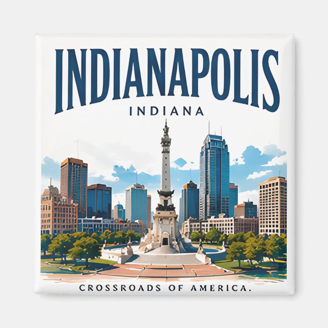 Indianapolis Skyline Spirit Magnet (Framsidan)
