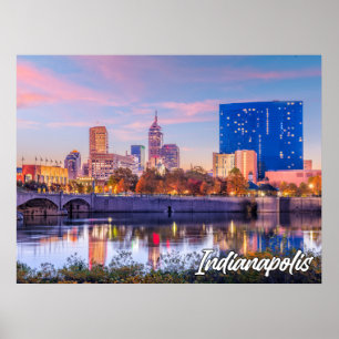 Indianapolis stad, Indiana Poster