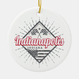 Indianapolis stad Indiana USA Förenta staterna Julgransprydnad Keramik