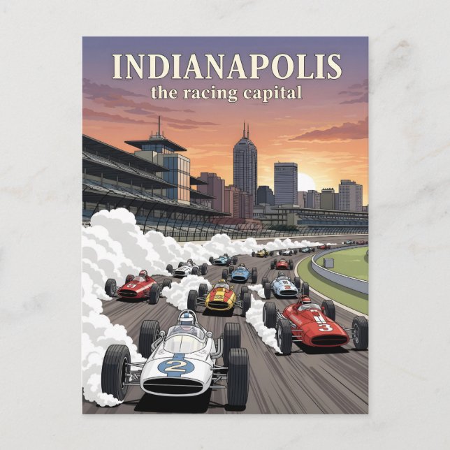 Indianapolis, världens tävla huvudstad vykort (Framsida)