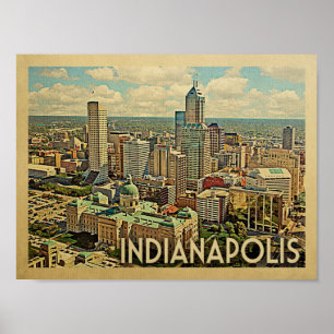 Indianapolis vintage resoraffisch poster