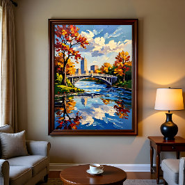 Indianapolis White Bridge Over the White River Perfect Poster