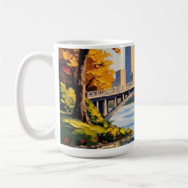 Indianapolis White Bridge över White River  Kaffemugg