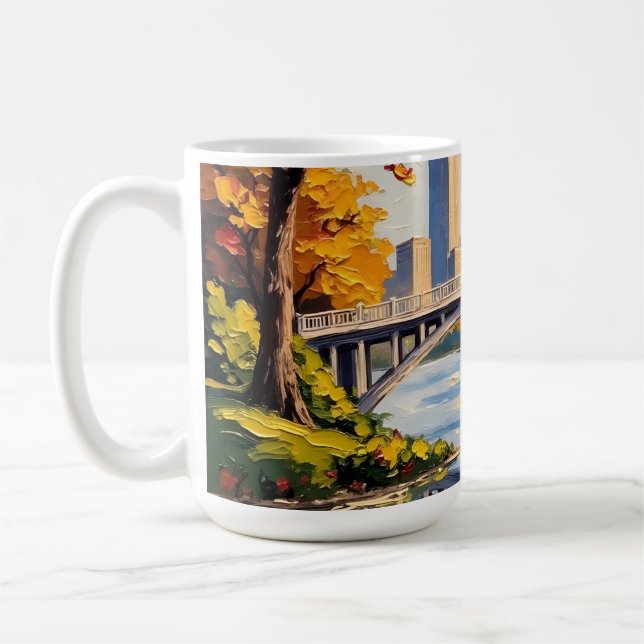 Indianapolis White Bridge över White River  Kaffemugg (Vänster)