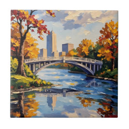 Indianapolis White Bridge över White River  Kakelplatta